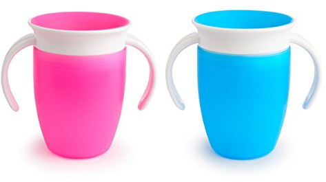 Munchkin Miracle 360 Trainer Cup - 7 oz/207 ml, Pink/Blue, 2 Count