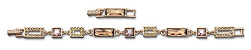 Swarovski te Ilori 851462 placcato oro rosa pavé & lunetta cristallo sfaccettato braccialetto