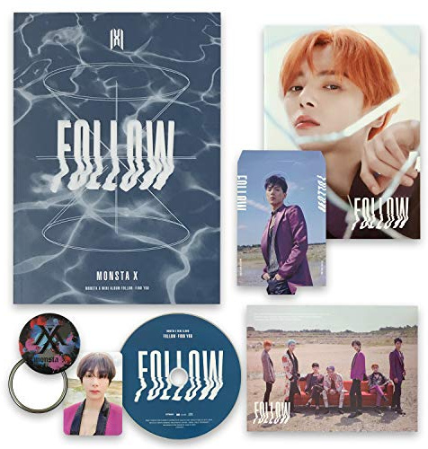 MONSTA X 7th Mini Album - FOLLOW-FIND YOU [ II ver. ] CD + Photobook + Mini Poster + Lyrics + Photocard + Photostand + OFFICIAL POSTER + FREE GIFT / K-pop Sealed