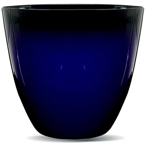 Gr8 Garden Large Round Glazed Effect Egg Cup Planter Patio Flower Plant Pot Tub (Midnight Blue)