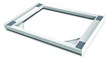 Meliconi Torre Slim L45, Universelles Zwischenbaurahmen für Trockner und Waschmaschine mit reduzierten Tiefe Vormontiert, Sicherheitsgurt mit Metallschnalle Inklusive, Tragfähigkeit: 250 kg, Weiß