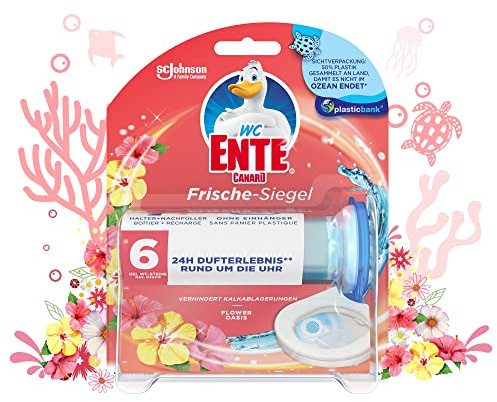 WC-Ente Frische-Siegel Starter-Set (inkl. 1 Nachfüller), körbchenloser WC-Reiniger