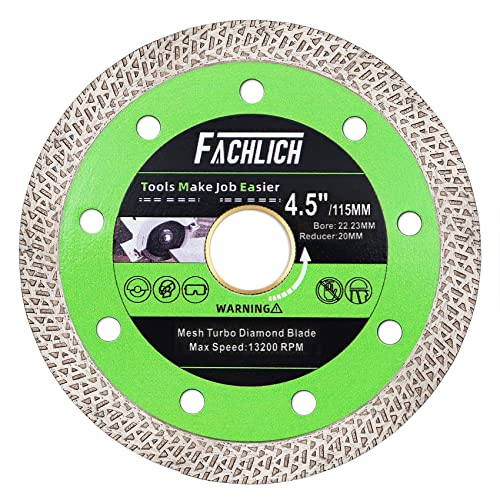 FACHLICH Diamant Trennscheibe 115mm Superdünne Diamanttrennscheibe zum Trennen von Feinsteinzeug Granit,Marmor,Keramik,Durchgangsgitter Randtrennscheibe