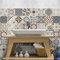 RE-COVERTILES - Fliesenaufkleber Badezimmer und Küche 24 Stck 10x10 cm - PS00216 PVC-Wanddekoration Wasserdicht Fliesen Mosaik Stil Azulejos-Zementfliesen