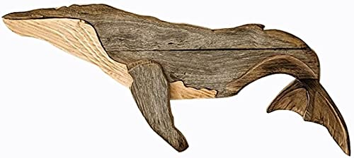 Uziqueif Wal Dekofigur Statue Skulptur aus Holz Deko - Maritim Deko für Wohnung in Holz-Optik Dekoration modern für Wohnzimmer, Garten, Schlafzimmer oder Badezimmer
