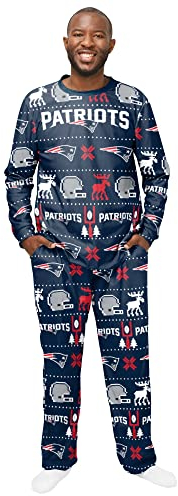 FOCO NFL Winter Xmas Pyjama Schlafanzug New England Patriots - L