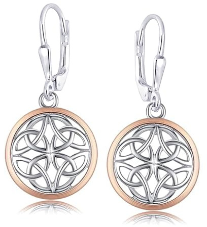 LeCalla 925 Sterling Silver Leverback Drop Earrings | Lightweight Celtic-Knot Filigree Heart Teardrop Dangle Earring for Women's Gift for Her