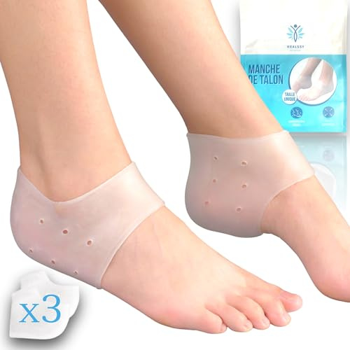 Premium Fersenpolster mit Gel – Stoßdämpfung mit Gel SEBS, Medizinische Linderung bei Fersenschmerzen, Fasciitis Plantaris und Fersensporn, Hydratation für rissige Fersen, Vorbeugung von Blasen