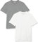Amazon Essentials T-shirt à coupe ajustée, manches courtes et col roulé Homme, Lot de 2, Gris Chiné/Blanc, M