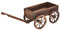 GIANTEX Chariot de Jardin en Bois de Sapin, Brouette de Décoration avec 4 Grands Roues, Longue Poignée Réglable, Idéal pour Jardinage Extérieur, 120 X 43 X 54 CM, Marron