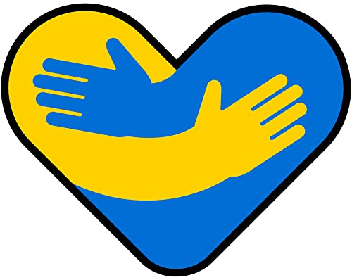 INDIGOS UG Aufkleber - Autoaufkleber - Frieden in Ukraine - 10,5x9 cm - Herz - Heckscheibe - Heckscheibenaufkleber - Peace Flagge Wappen Ukraine Shirt Frieden Solidarität