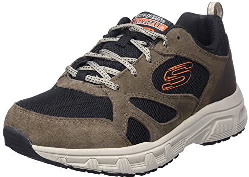 Skechers Men's 237348 BRBK Trekking Low Cut, Brown Leather/Textile/Black Trim, 8 UK