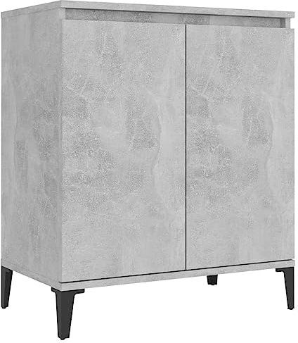 vidaXL Buffet, Armoire avec 2 Portes, Meuble de Rangement, Organisateur de Salle de Séjour Salon, Industriel, Gris Béton Bois d'Ingénierie