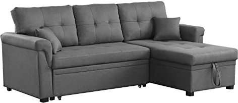 CONCEPT USINE | Canapé d'angle Convertible et Réversible en Tissu | 4 Places | Toronto Gris Clair | Large Méridienne | Canapé Confortable et Modulable | Dimensions : 214 x 140 x 87 cm