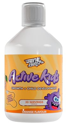 Gene Blast Active Kids Liquid Multivitamin | Kids Vitamins with Minerals & Super Greens | 29 Essential Nutrients for Daily Nutrition | 500ml