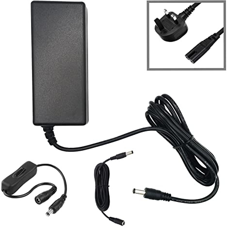 myVolts 12V power supply adaptor compatible with Universal Audio Apollo X4 Audio Interface - UK plug - with Extension and Inline Switch