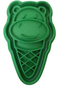 The Cookie Cutter Hub 9 cm Eiscreme Nilpferd Ausstechform und passende Prägung für Kekse Kekse Ton Backen Dekoration
