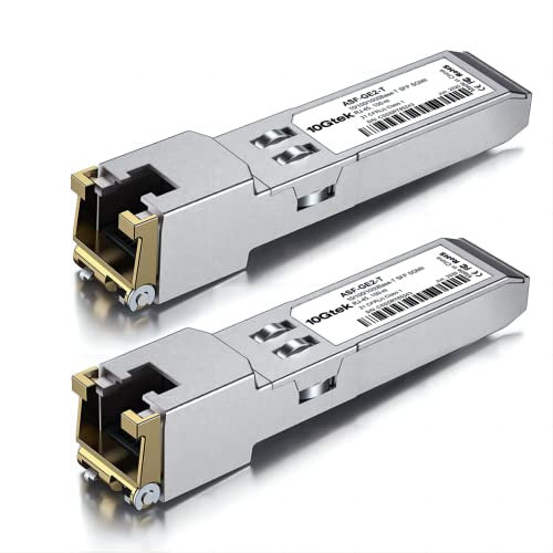 [2 Stück] 10/100/1000Base-T SFP RJ45 Modul, Auto-Negotiation Kupfer Mini-Gbic Transceiver Kompatibel für Cisco GLC-T(10/100/1000M)/ SFP-GE-T(10/100/1000M), Mikrotik S-RJ01