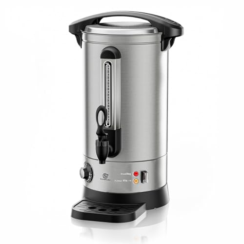 SUPERLEX Glühweinkocher 10 L Heißwasserspender Hot Water Dispenser mit Wasseranzeige Kunststoffhahn energiesparend langlebig einfach zu reinigen für Büro Zuhause Gastronomie Events