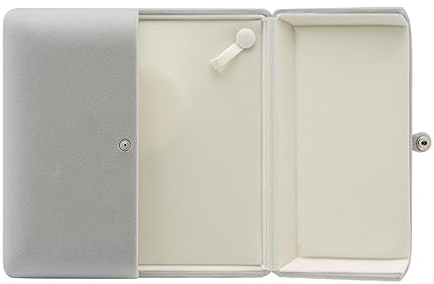 COWFEX Velvet Big Chunky Necklace Gift Box Showcase Jewelry Pearl Necklace Storage Case (Grey)