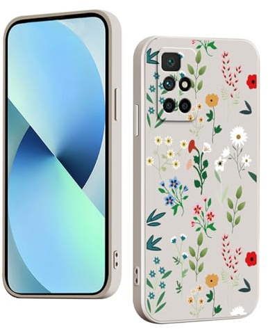 YUXING Coque pour Xiaomi Redmi 10 2022 / Redmi 10 4G Silicone Antichoc Antidérapant, Étui Protection à Motifs Mignon Durable Souple Mince Intégrale Protection Housse (Floral,White)