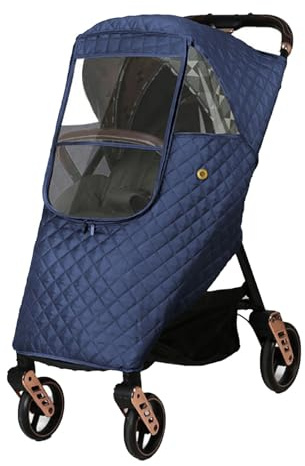 Ruiqas Housse de Pluie Universelle D'hiver pour Poussette de Bébé Coupe-vent Chaude et Matelassée Housse de Voyage Matelassée pour Poussette de Bébé