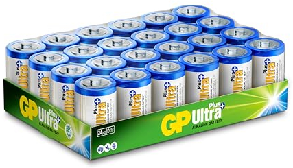 Batterie D - Set da 24 | GP Ultra Plus | Pile Torcia Alcaline 1,5V - Lunga Durata