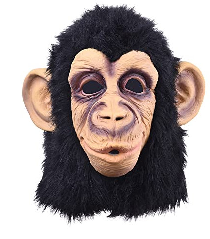 Anloximt Masque de Gorilla animalk Masque de Gorilla d'Halloweenk Masque de Singek Masque de Singe noirk Masque de Chimpk Costume d'halloween pour Accessoires de fête Cosplay