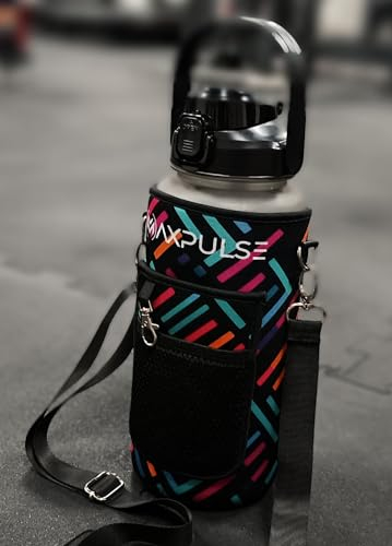 Funda para botella de agua de 2 litros con correa ajustable y bolsillos, funda de neopreno para botella de 2 litros, estuche para botella de 2 litros, bolsa para botella de 2 litros