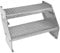 Escalier Caillebotis à 2 marches 600mm x 240 mm - Acier Galvanisé DIN 24537 - Hauteur totale 400mm - Maille 20 x 25 mm - Résistant à la Corrosion EN ISO 1461 - Construction Bâtiment Sortie de Secours
