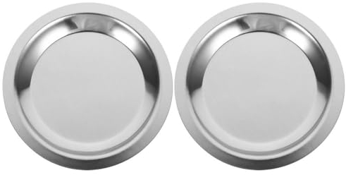 MAGICLULU 2 Pièces Dessous De Bouteille De Vin en Acier Inoxydable Coupelles Rondes ArgentéEs Design ÉLéGant Et AntidéRapant, ProtèGe Table Et Facile À Nettoyer