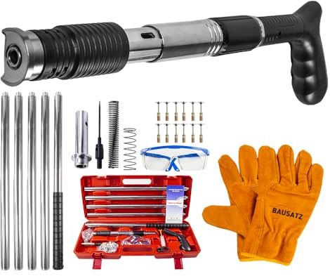 BAUSATZ Concrete Nail Gun - Cordless & Air Models - Roofing & Ramset - Includes 20 Nails (Black)