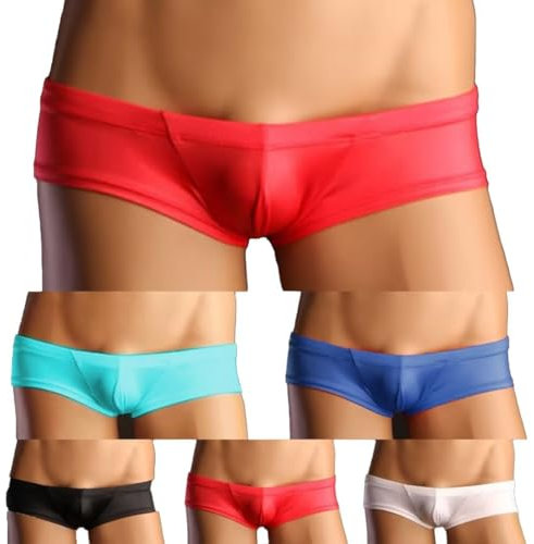 Faringoto Boxer pour homme Micro Bikini, string taille ultra basse, boxer à poche, sous-vêtements confortables et respirants, 6 couleurs., Medium