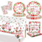 MORAINJAY Ensemble de Vaisselle de Fête à Thème Fraise 97 Pièces, Assiettes, Tasses, Serviettes, Décoration de Table pour Soirée d'Été, Fête d'Anniversaire, et Fête de la Fraise
