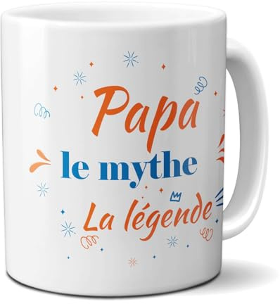 DECOHO Mug en céramique Papa La légende - Céramique, 33 cl