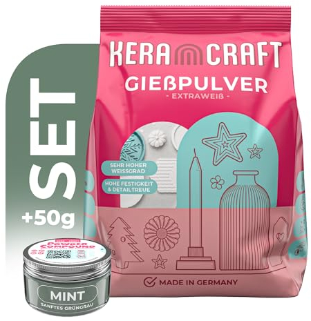 KERACRAFT Casting Powder 4,5 kg Inclusi 50 g di Composto in Polvere Menta - Polvere da colata Colorata per Fai da Te