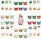 Eabdice 48 Stück Weihnachten Cupcake Topper und Wrappers, Weihnachten Cupcake Topper, Weihnachten Party Dekoration Christmas Cupcake Deko,Papier Cupcake Förmchen Tortendeko