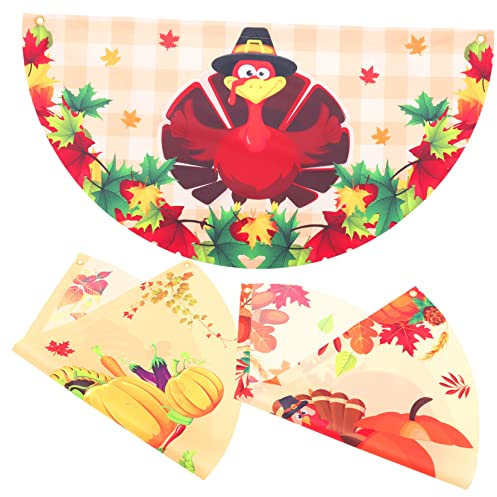 Gogogmee 3stücke Teiliges Thanksgiving Fan Flag Polyester Gartenflagge Mit Cartoon-design Doppelseitige Bunting-flagge Für Und Außendekoration Für Garten Terrasse