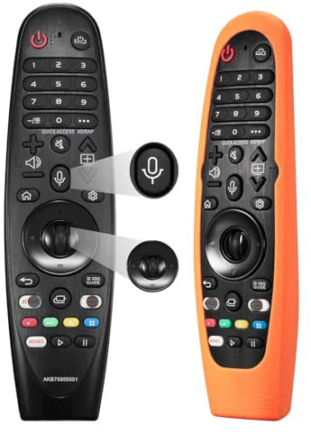 Remote with Cover for LG AKB75855501 Compatible with OLED QNED NanoCell Webos TV Voice and Pointer Function Replace MR18BA MR650A AN-MR20GA MR19BA