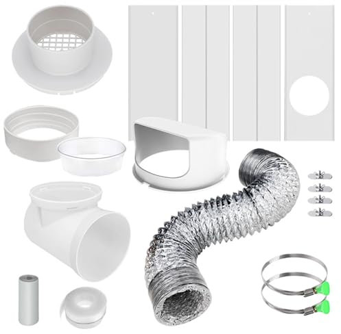 Kit conduit de fenêtre - Tuyau de vidange en feuille d'aluminium, kit de ventilation pour sèche-linge d'intérieur | Connecteur de sèche-linge pour sèche-linge, serre, rideaux de culture, salle vernic