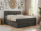 MKS MEBLE Boxspringbett 160x200 Dunkelgrau, Bett mit Multipocket - Matratze H3, H4 und Topper Visco, Polsterbett Doppelbett mit Bettkasten und Kopfteil, Fast King - Dunkelgrau