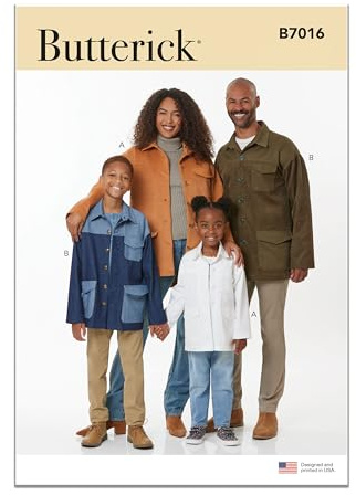 BUTTERICK Sewing Pattern B7016A Girls' and Boys' and Adults' Jackets A (XS - L/XS - XL)