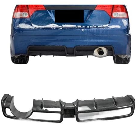 Compatible avec Honda 8ème génération Civic SI (Civic FA USDM uniquement) Mugen Style FRP Diffuseur arrière en fibre de verre MU Kit de lèvre de séparation de pare-chocs