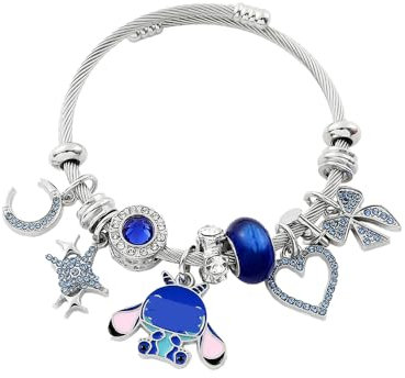TOEECY Armband für Mädchen Anime Charms Blau Cartoon Armbänder Verstellbares Bettelarmband Freundschaft Armband Schmuck Personalisierte Geschenk für Damen Kinder (Blau A)