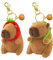 VARKAGE 2 Stück Capybara Plüsch Schlüsselanhänger, Capybara Kuscheltier Spielzeug Keyring, Capybara-Anhänger für Rucksack, Frauen Tasche Ornament, Geburtstagsgeschenk