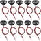 Poeland Confezione da 10 connettori per batteria da 9 V, clip a T per batteria da 9 V, connettore a clip con filo e alloggiamento in pelle