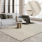 the carpet Premium Wool Handweb-Teppich, Naturfaser Wollteppich, Eleganz im skandinavischen Flachgewebe-Stil, Creme, 300 x 400 cm