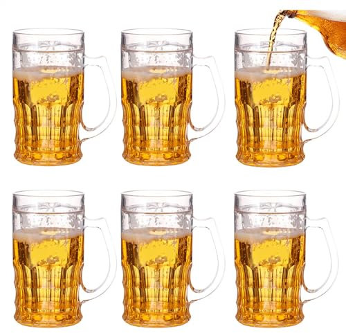 Derwrtup 6 Pièces Chope De Bière Rafraîchissante À Double Paroi - Chope Bière Personnalisé - Chope À Bière Fantaisie - Accessoires De Décoration De Maison D'une Grande Capacité