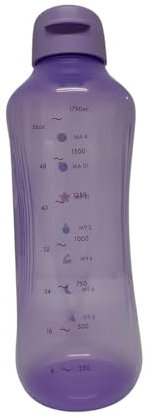 Tupperware to Go Eco Easy 2 Liter Trinkflasche mit Clipverschluss Flip Top 2000ml (lila Zeitangabe)