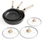 RIOVARM Inducción Juego de sartenes con asas Desmontables, Antiadherente Batería de cocina con Tapas, Granito Sartén para tortillas sin PFOA, Sartenes para freír Apto para lavavajillas y horno